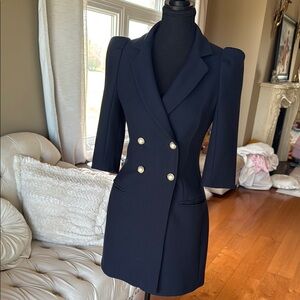 Zara Navy Blazer Jacket with Tailored Fit
